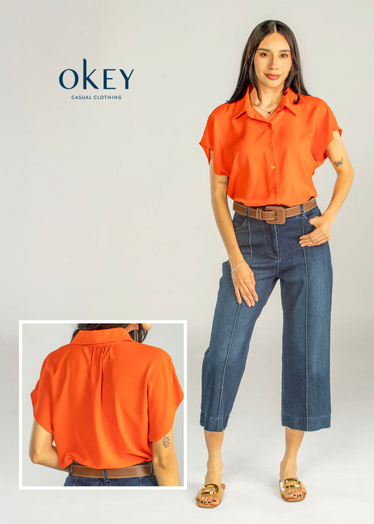 Cam. Espalda Plisada En Cuello