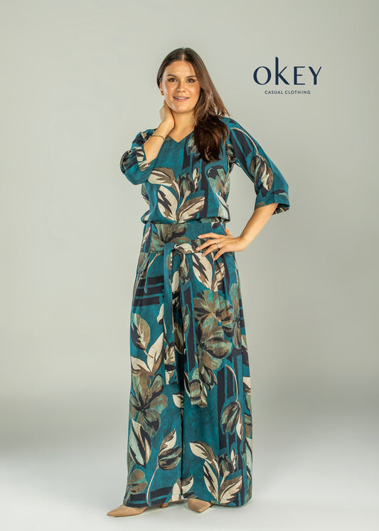 Conjunto Flores Con Rayas